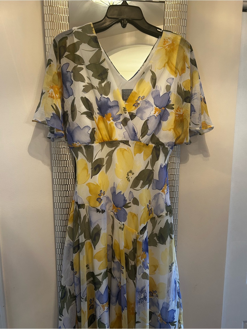 Rabbit Rabbit Rabbit Yellow & Lavender Floral Midi Dress - Picture 7 of 9